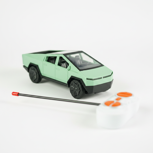 Mint green RC Cybertruck style futuristic pickup truck toy for kids